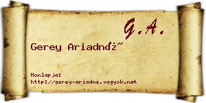 Gerey Ariadné névjegykártya